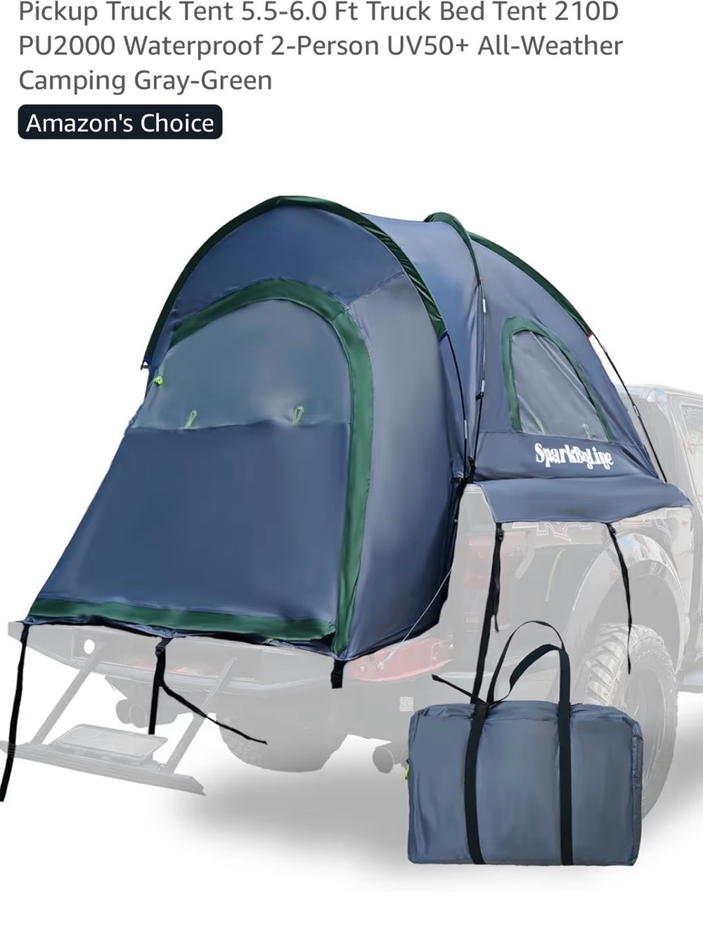 Pickup Truck Bed Tent - Gray-Green